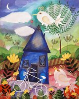 The little blue cottage (akryl na plátne, 60x75 cm)